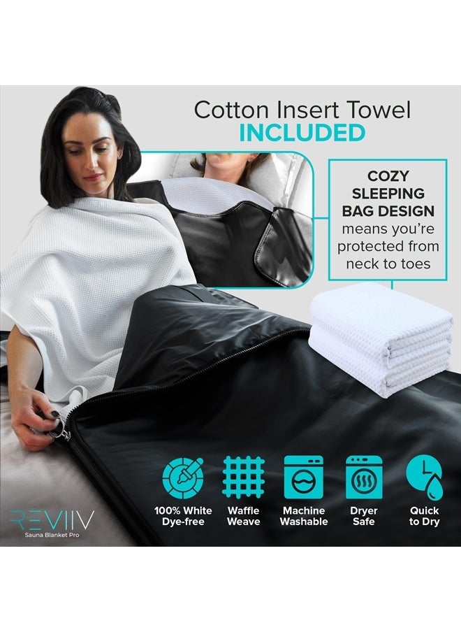 REVIIV - Portable Sauna Blanket with Bonus Cotton Insert Towel - V2.0 Major Upgrades! Premium Far Infrared Sauna Blanket for Detoxification - Sauna Blanket Infrared Saunas for Home with 85-185℉ Temp Range - Image 1
