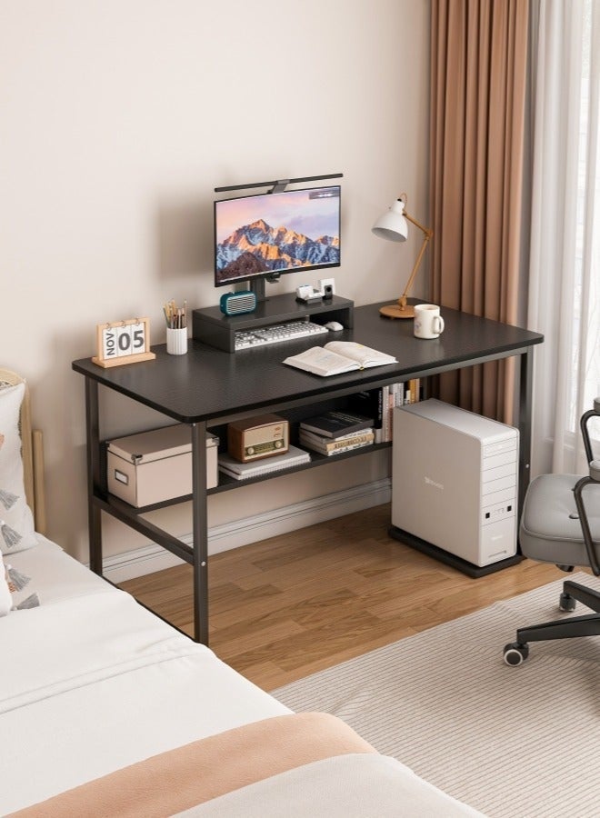 ACPLAY Study Desk with Bookshelf, Spacious Computer Desk with Monitor Stand, Sturdy Home Office Writing Table for Work, Study & Gaming - Image 1