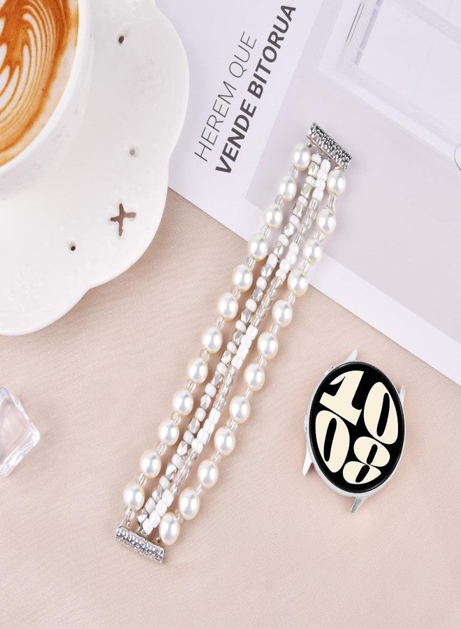 VISOOM Beaded Bands For Samsung Galaxy Watch 5 6 4 40/44mm Bands Women Elastic Cute Boho Galaxy Classic Bands Watch4 42/44mm Watch6 43/47mm Bracelet Girls, Fashion 20mm Watch Bands Samsung 5 Pro 45mm - Image 4