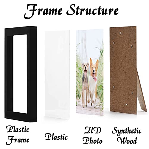 icariery 12x16 Picture Frame Set of 2, Black Photo Frames High Transparent Wall Gallery Desktop Horizontal Vertical for Canvas Collage Photo Poster Certificate 12 x 16 inches - Image 2