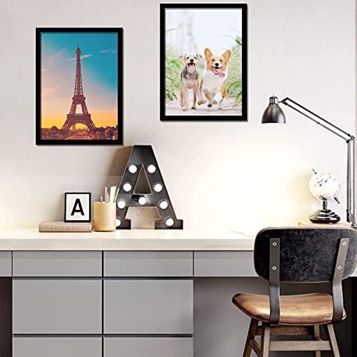 icariery 12x16 Picture Frame Set of 2, Black Photo Frames High Transparent Wall Gallery Desktop Horizontal Vertical for Canvas Collage Photo Poster Certificate 12 x 16 inches - Image 4