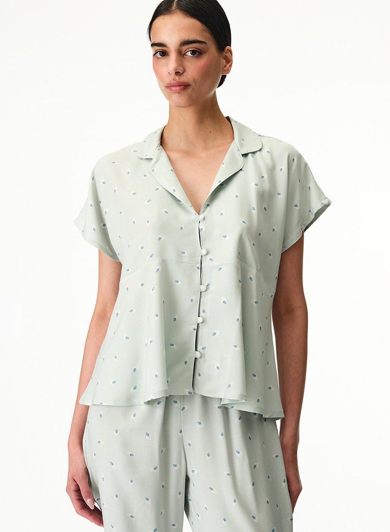 Penti Women's Viscose Lounge Serenity Shirt & Pants Set - Light Green - Image 1