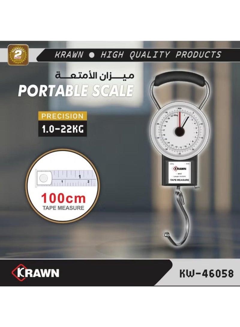 Denx Luggage Baggage Scale with Tape Measure with Dial Display 22kg Capacity - Image 2