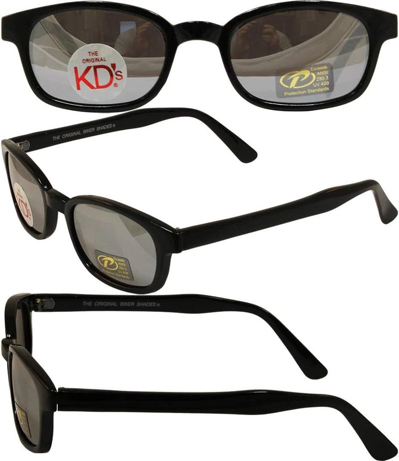 Pacific Coast نظارات بايكر الأصلية KD من باسيفيك كوست بإطارات سوداء وعدسات مرآة شفافة - Image 4