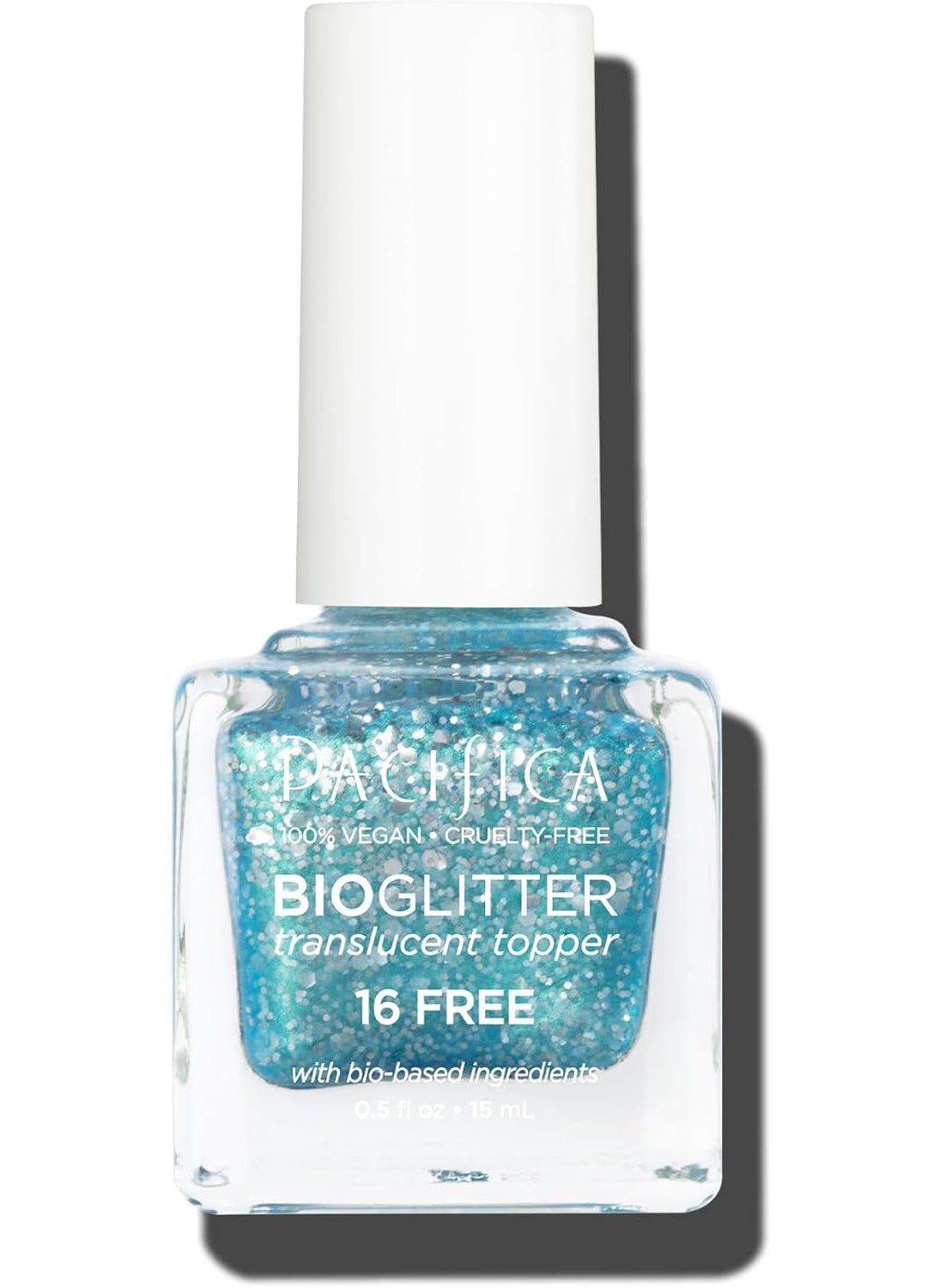 Pacifica - Pacifica Natural Nail Polish– Bio Glitter Translucent Blue Glitter Topper - Plant Based, Non-Toxic & Clinically Tested - Glossy, Chip-Resistant, Clean Beauty, Dermatologist Approved, Sky High - Image 1