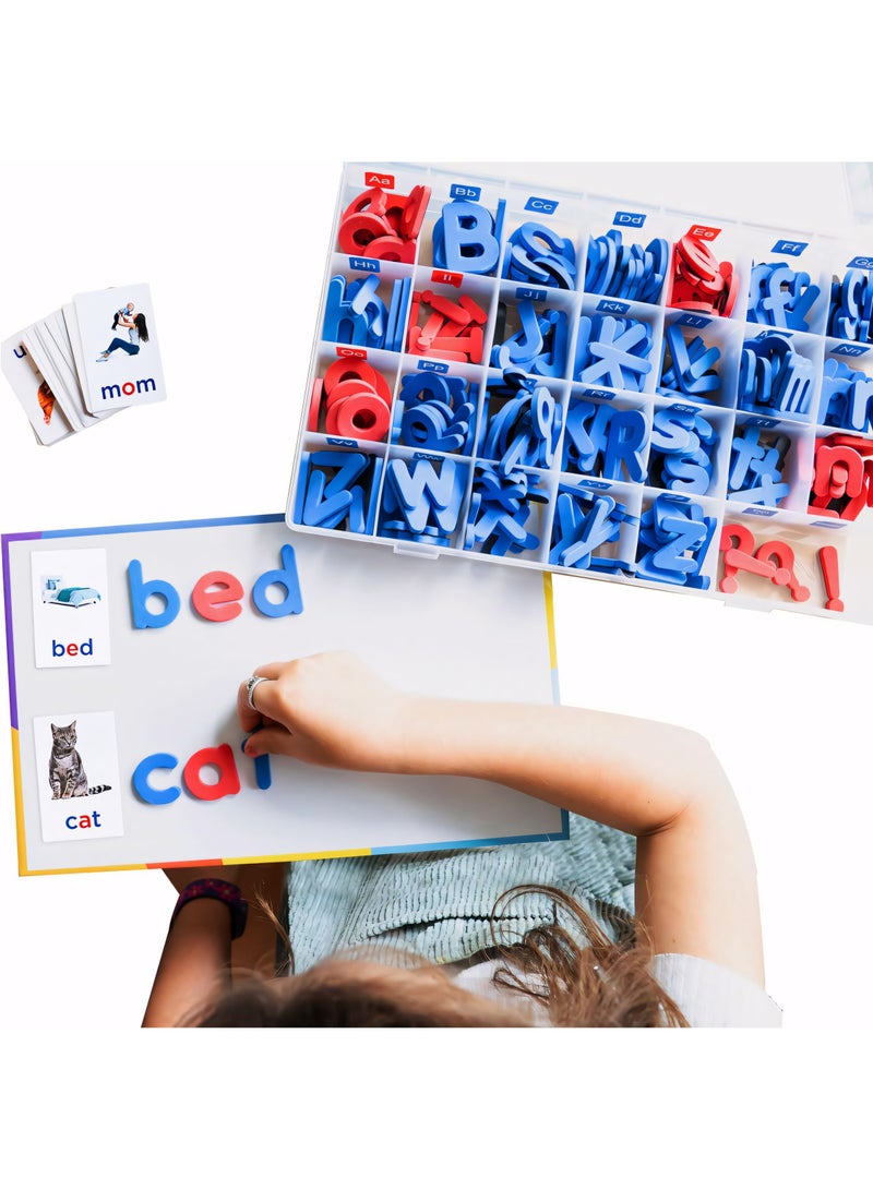 حروف إسفنجية مغناطيسية للأطفال، مجموعة حروف أبجدية للفصول الدراسية مكونة من 234 قطعة مع بطاقات CVC، مغناطيسات لوحة ABC الكلاسيكية لتعلم الإملاء في مرحلة ما قبل المدرسة - Image 2