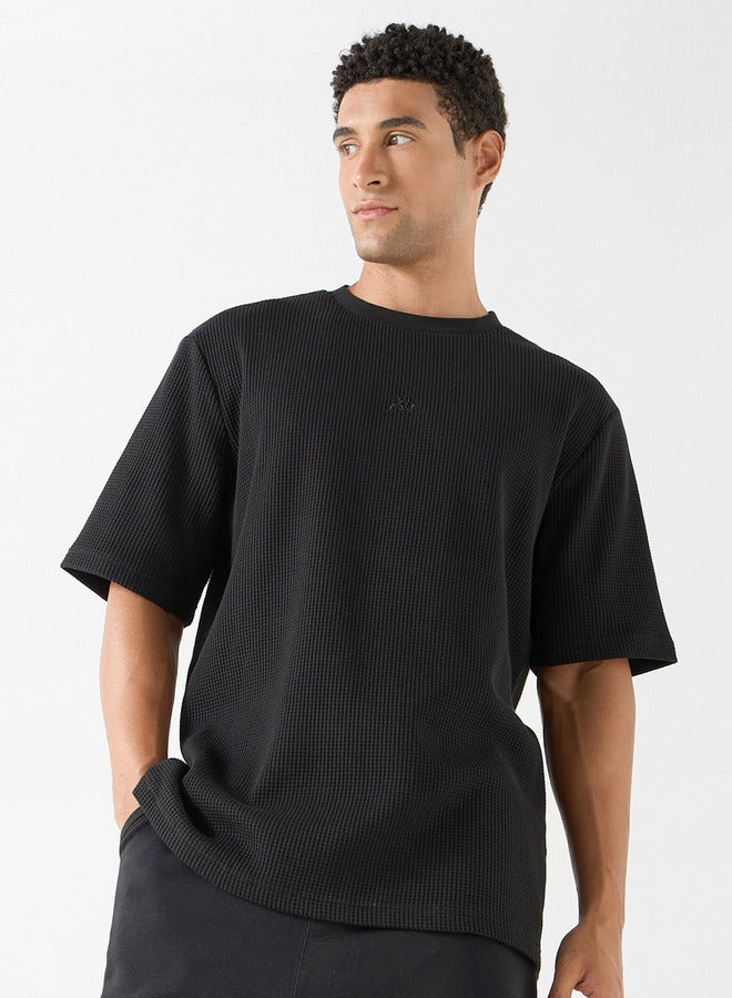 كابا تيشيرت مضلع بياقة ضيقة وأكمام قصيرة من كابا - Image 1