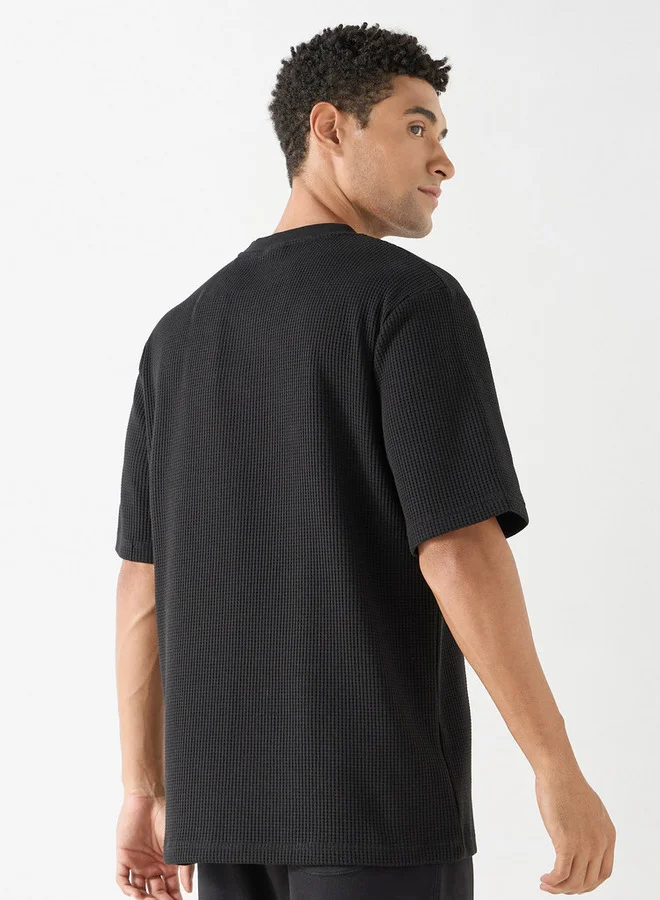 Kappa Kappa Ribbed T-shirt with Crew Neck and Short Sleeves