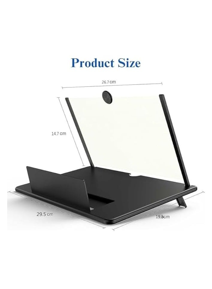 PROMASS 14'' Phone Screen Magnifier - HD Smartphone Amplifier for Videos, Movies, Games, Magnifier Projector Screen Enlarger Supports All Smartphones (Black) - Image 4