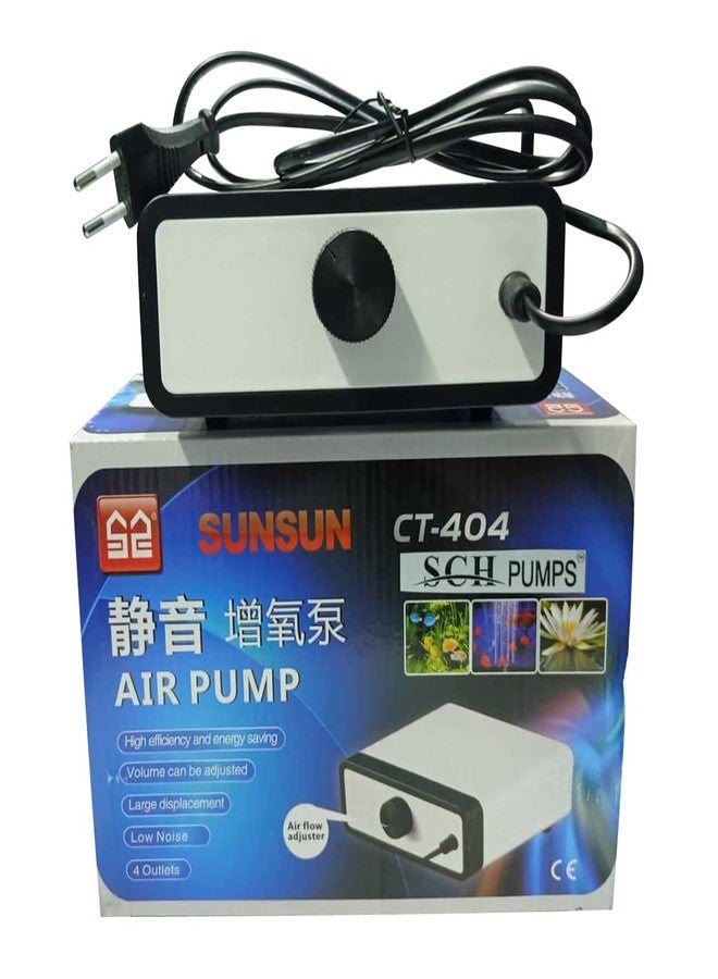 مضخة هواء SCH Pumps CT-404 Sunsun Silent رباعية الاتجاهات لأحواض الأسماك، وأحواض السمك، والزراعة المائية، وتربية الأحياء المائية - Image 4