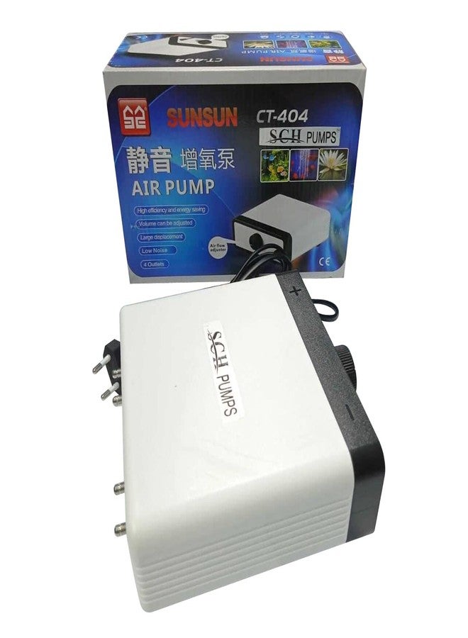 مضخة هواء SCH Pumps CT-404 Sunsun Silent رباعية الاتجاهات لأحواض الأسماك، وأحواض السمك، والزراعة المائية، وتربية الأحياء المائية - Image 3