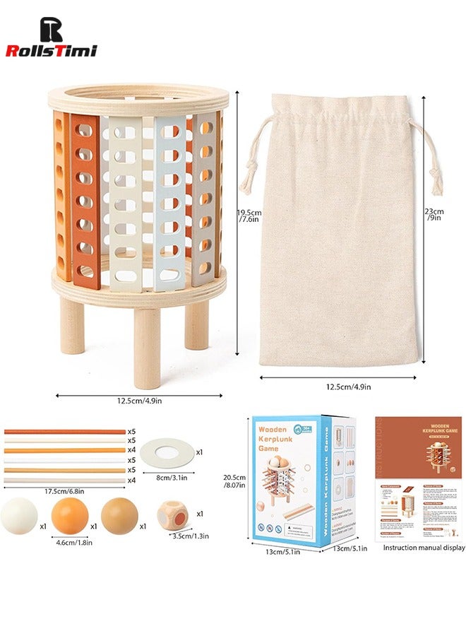 RollsTimi  Interactive Party Tabletop Game Wooden Tower Dice Ball Puzzle Toys Enhance Cognitive and Thinking Skills for 3-6 Years Boys and Girls Family Travel Toys  - Image 3