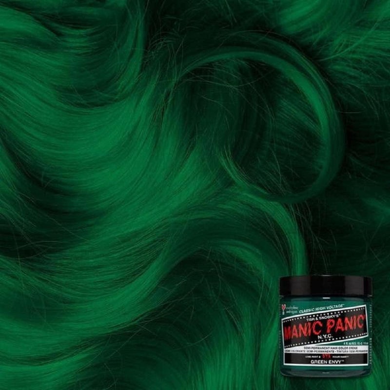MANIC PANIC Semi-Permanent Hair Color Cream - Green Envy, 4 Fl Oz - Image 3