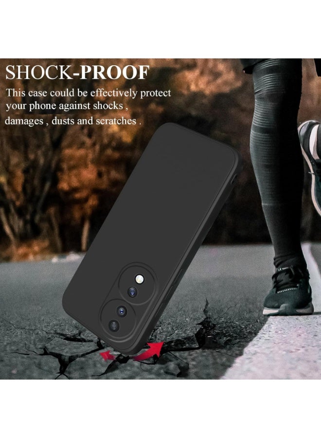 متوافق مع جراب Honor 70 المصنوع من السيليكون السائل، ناعم وأملس لهاتف Honor 70، جراب سيليكون مقاوم للصدمات رفيع (أسود) - Image 4