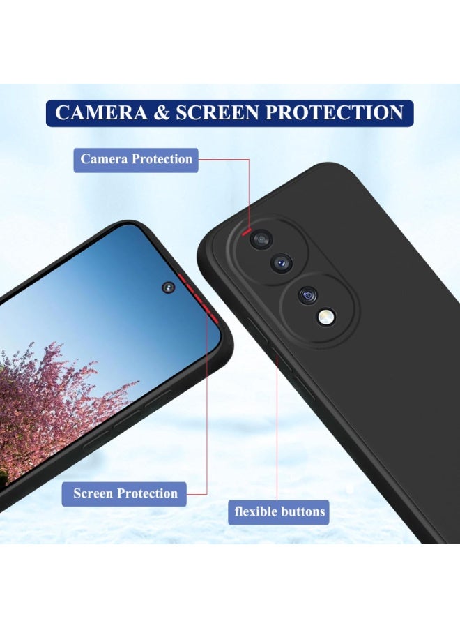 متوافق مع جراب Honor 70 المصنوع من السيليكون السائل، ناعم وأملس لهاتف Honor 70، جراب سيليكون مقاوم للصدمات رفيع (أسود) - Image 5