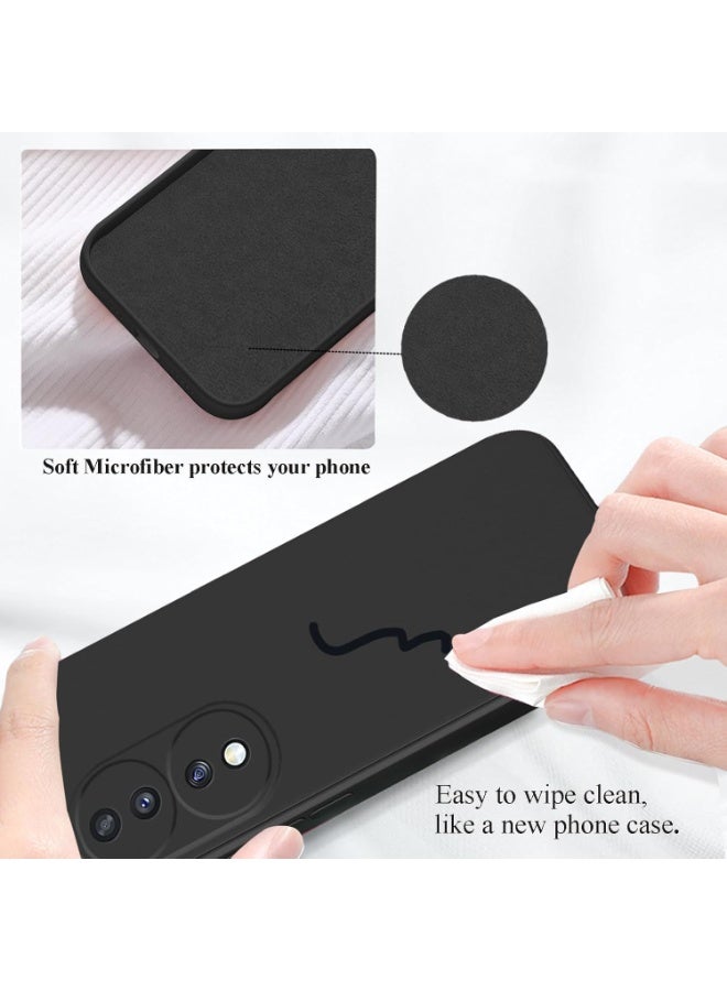 متوافق مع جراب Honor 70 المصنوع من السيليكون السائل، ناعم وأملس لهاتف Honor 70، جراب سيليكون مقاوم للصدمات رفيع (أسود) - Image 3