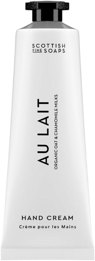 Scottish Fine Soaps Au Lait Hand Cream 30ml Moisturising Compact Hand Cream with Shea Butter and Milk Extracts