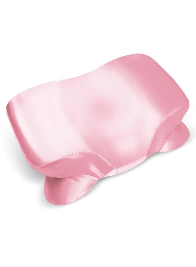 Zelimun Satin Pillowcase for Cervical Pillow Only, Contour Pillow Case, Smooth & Soft Pillowcase for Sleeping Pillow, Pink Pillow Cover with Zipper - Image 1