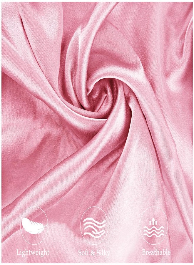 Zelimun Satin Pillowcase for Cervical Pillow Only, Contour Pillow Case, Smooth & Soft Pillowcase for Sleeping Pillow, Pink Pillow Cover with Zipper - Image 4