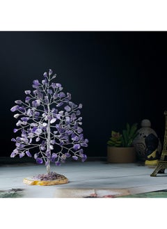 Crocon Amethyst Gemstone Money Tree Agate Slice Base Feng Shui Figurine Reiki Healing Crystals Chakra Balancing Good Luck Ornament Sculpture Mystical Home Decoration Size: 7  - Image 2
