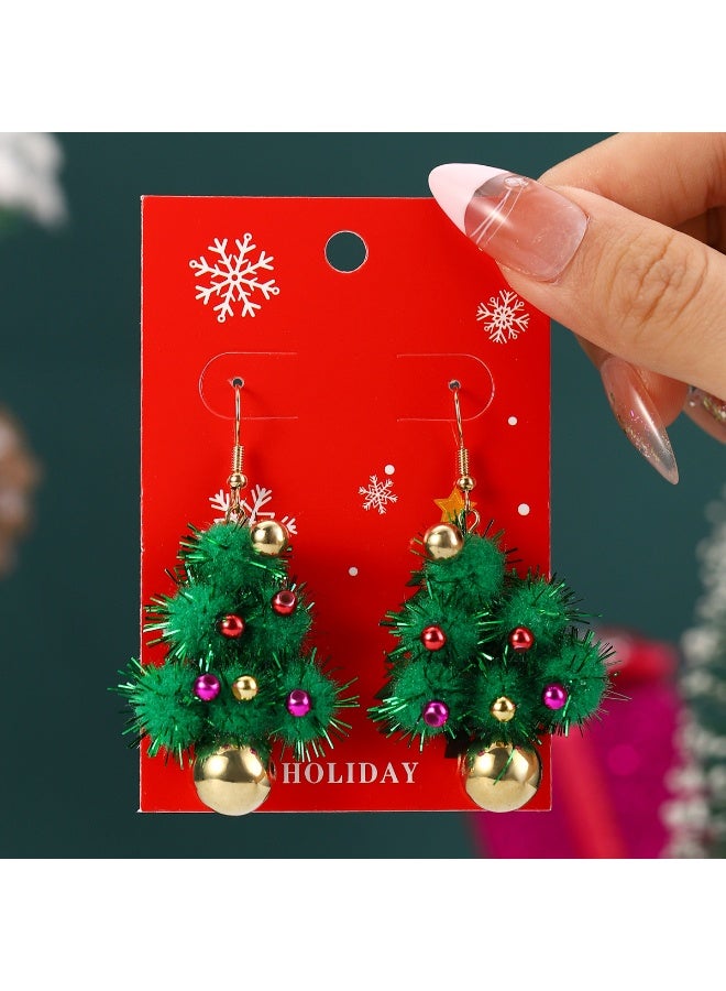 FOLAI Women’s Christmas Tree Earrings – Cute & Glitter Holiday Jewelry for Party - Image 2