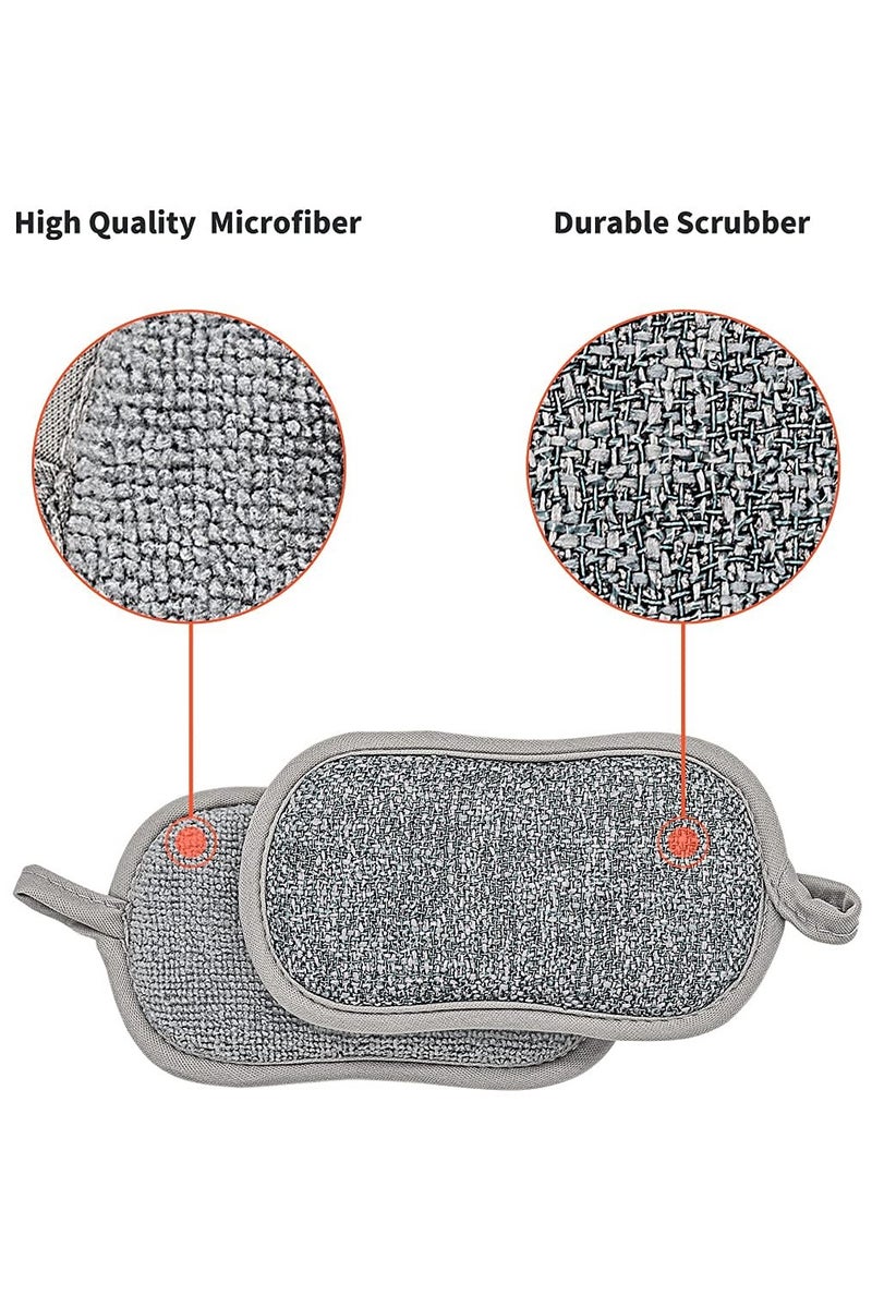 Hoasis 6-Pack Reusable Washing Up Sponge, Non-Scratch, Dual-Sided Kitchen and Bathroom cleaning products, 15x9cm Eco-Friendly, Long-Lasting Dish and Multi-surface Pads Cleaners - Image 2