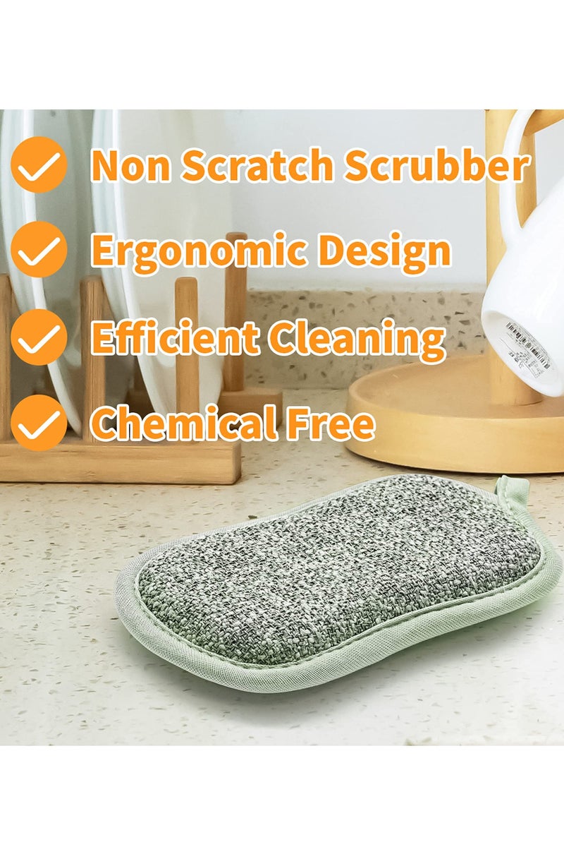 Hoasis 6-Pack Reusable Washing Up Sponge, Non-Scratch, Dual-Sided Kitchen and Bathroom cleaning products, 15x9cm Eco-Friendly, Long-Lasting Dish and Multi-surface Pads Cleaners - Image 3