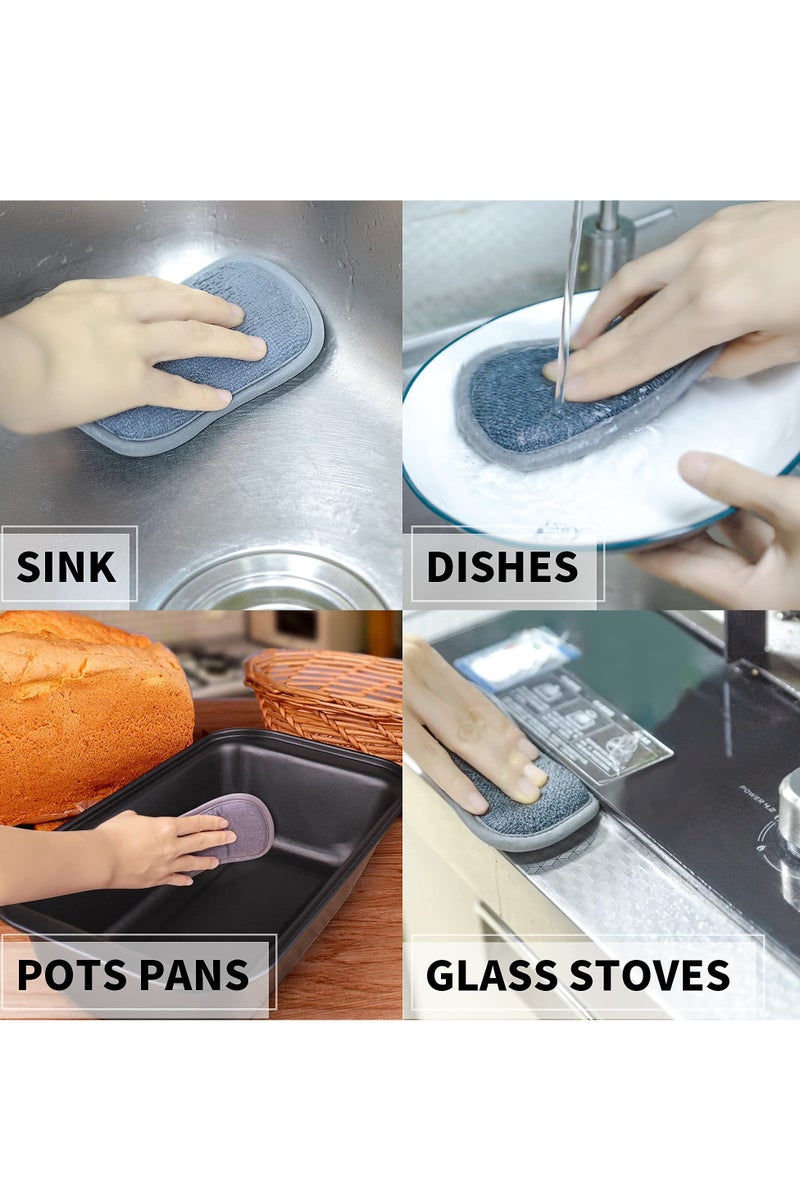 Hoasis 6-Pack Reusable Washing Up Sponge, Non-Scratch, Dual-Sided Kitchen and Bathroom cleaning products, 15x9cm Eco-Friendly, Long-Lasting Dish and Multi-surface Pads Cleaners - Image 5