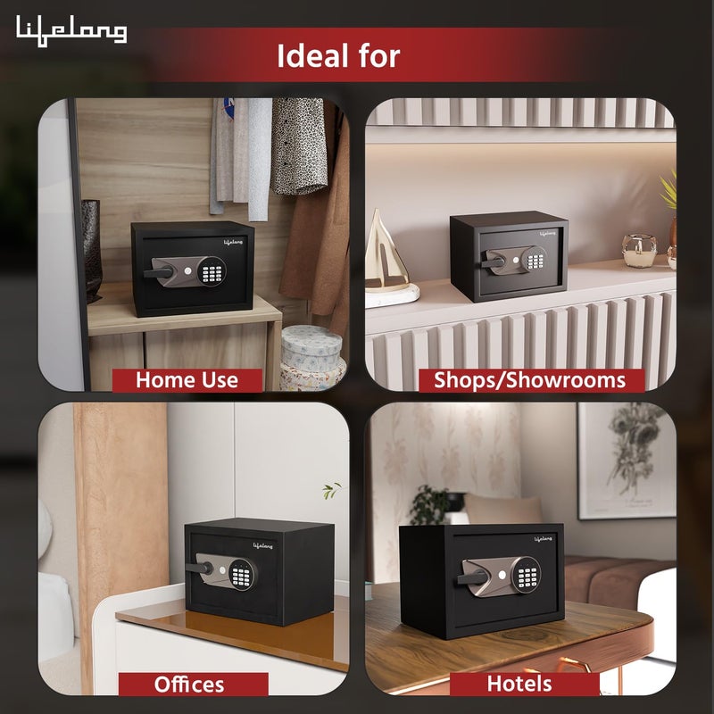 Lifelong Lifelong Locker for Home Office 34L Digital Safe Locker for Security with 5mm Sturdy Metal Door Handle Premium Electronic Keypad Safety for Jewellery Money other valuables Tijori Box  - Image 5