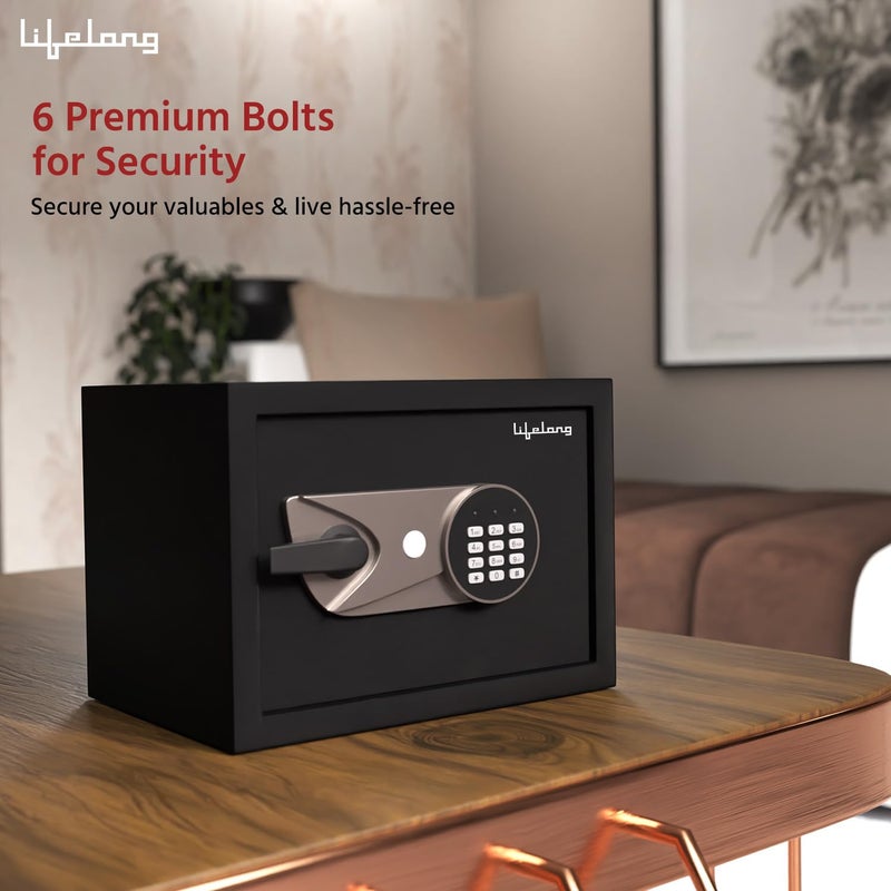 Lifelong Lifelong Locker for Home Office 34L Digital Safe Locker for Security with 5mm Sturdy Metal Door Handle Premium Electronic Keypad Safety for Jewellery Money other valuables Tijori Box  - Image 3