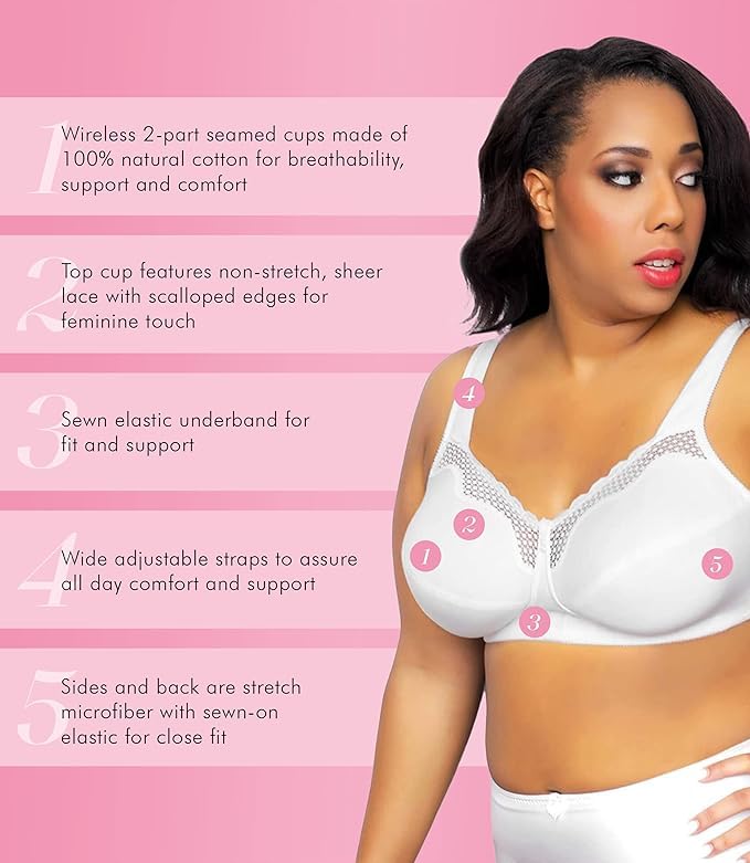 Exquisite Form Womens 5100535 Bra, White, 38D US - Image 3