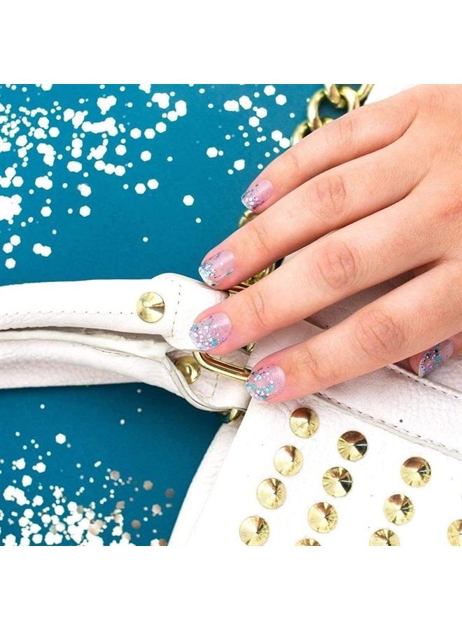 Color Street Raise Your Voice Nail Strips (Foundation Collection) Glitter Dipped Purple & Aqua, 16 Count (Pack of 1), 20.0 grams - Image 2