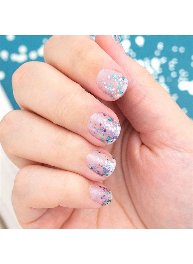 Color Street Raise Your Voice Nail Strips (Foundation Collection) Glitter Dipped Purple & Aqua, 16 Count (Pack of 1), 20.0 grams - Image 4