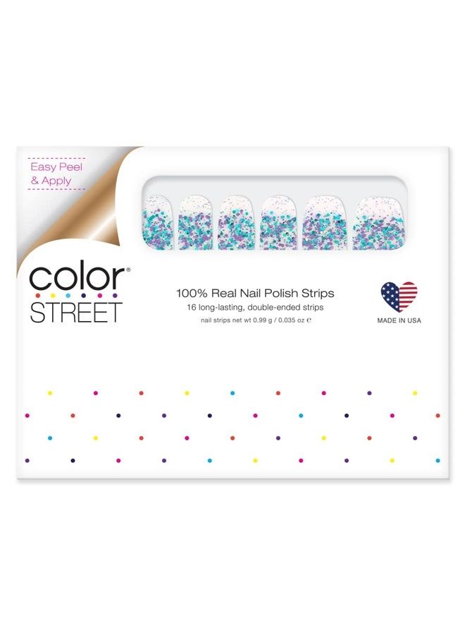 Color Street Raise Your Voice Nail Strips (Foundation Collection) Glitter Dipped Purple & Aqua, 16 Count (Pack of 1), 20.0 grams - Image 3