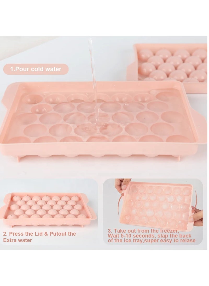 Generic Round Ice Cube Tray Set of 2 Pack, Ice Ball Maker Mold for Freezer Mini Circle Ice Cube Tray Making 1 “ for Sphere Ice Chilling Cocktail Whiskey Tea & Coffee  - Image 5