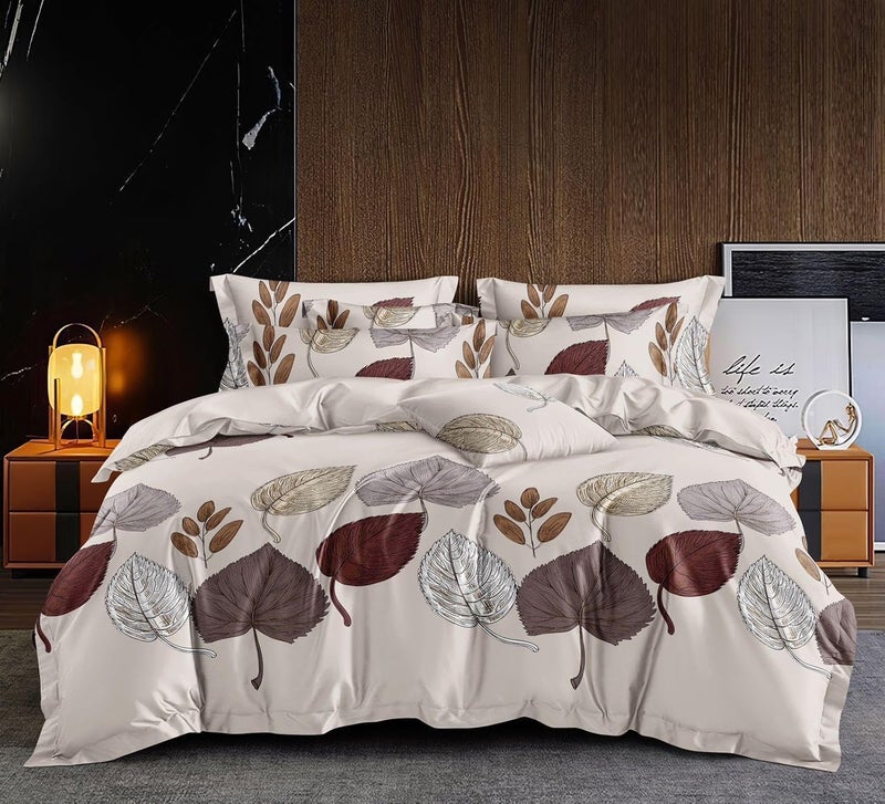 AMEYAA AMEYAA 350 TC Cotton Feel Glace Cotton All Around Elastic Fitted Bedsheets King Size Premium Super Soft Fitted Bedsheet King Size for Double Bed Fits Up to 8 to 10 Inches 78 x 72 Brown Patti 