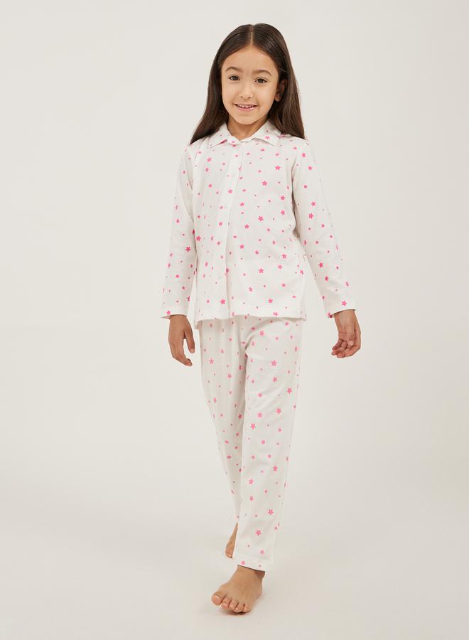 Styli All-Over Star Print Long Sleeve Shirt and Pyjama Set  - Image 1