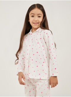 Styli All-Over Star Print Long Sleeve Shirt and Pyjama Set  - Image 2