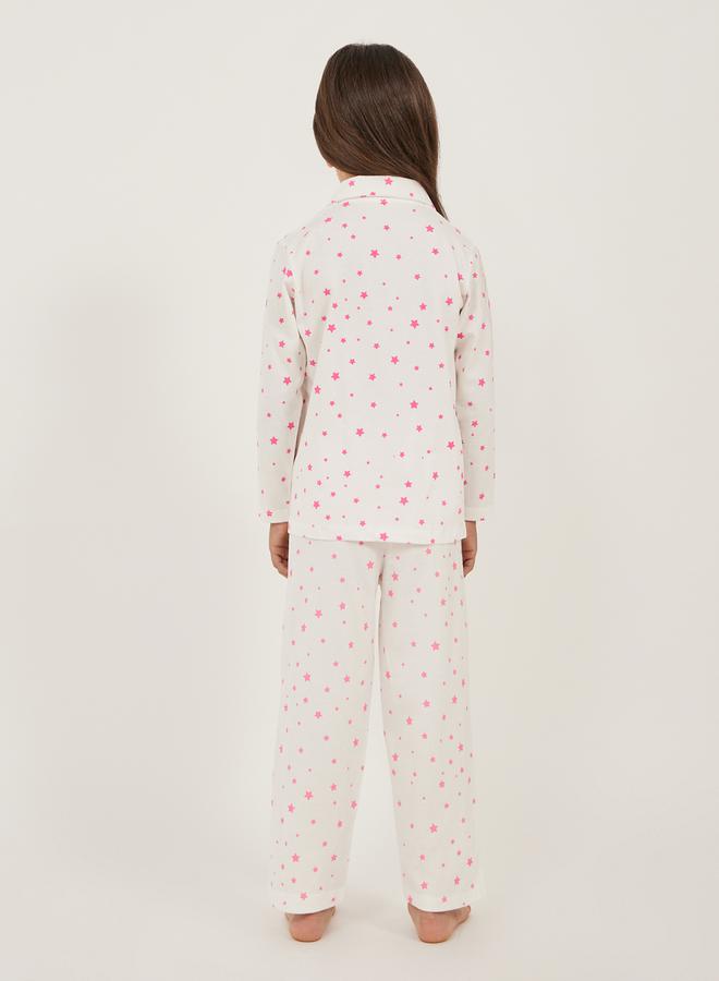 Styli All-Over Star Print Long Sleeve Shirt and Pyjama Set  - Image 4
