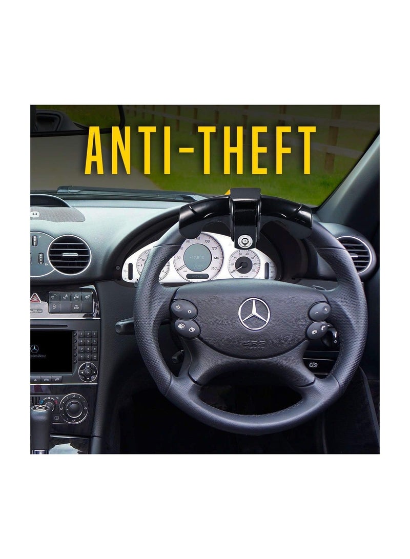 Generic Universal Steering Wheel Lock, Anti-Theft Secure Car Lock, Adjustable Length Double Hook Retractable Theft Prevention, Universal Car Steering Wheel Lock, Heavy Duty Anti-Theft Steering Wheel Lock  - Image 4