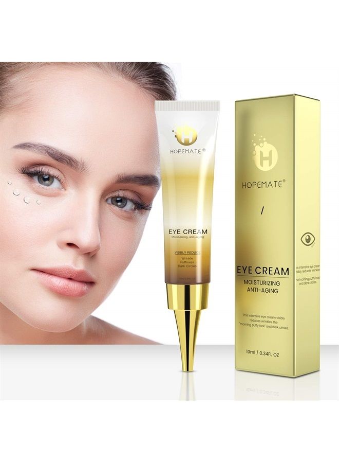 HOPEMATE Anti Age Eye Cream, Reduce Dark Circles, Puffiness Under Eye Bags,Effective Anti-Wrinkles Treatment, Anti-Aging Eye Gel with Hyaluronic Acid Natural and Organic Anti Aging Eye Balm To Reduce - Image 1
