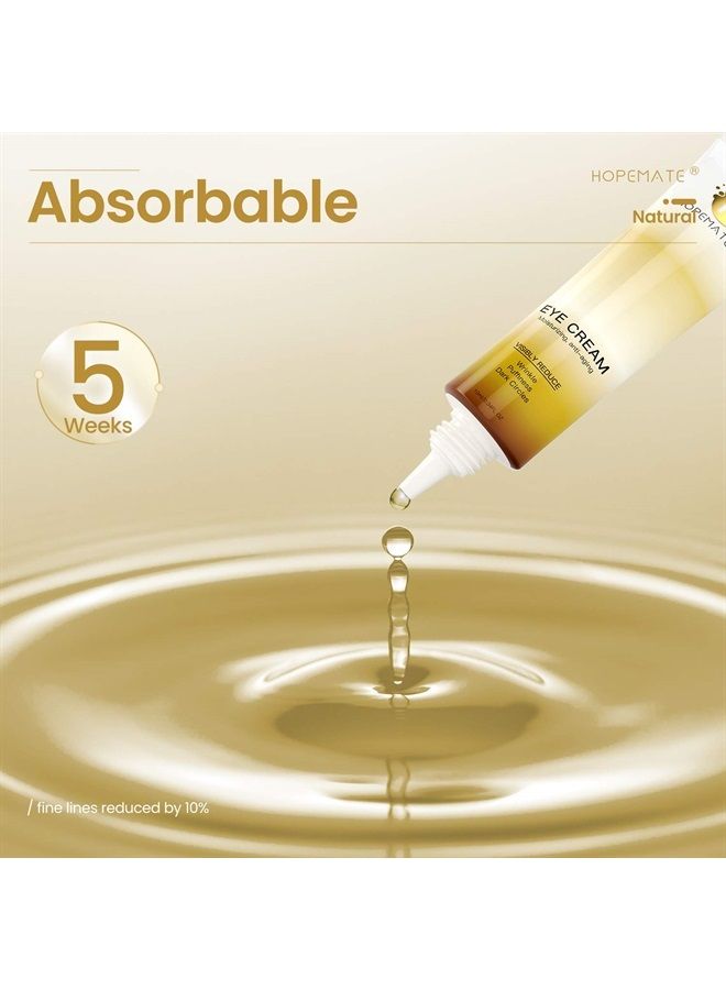HOPEMATE Anti Age Eye Cream, Reduce Dark Circles, Puffiness Under Eye Bags,Effective Anti-Wrinkles Treatment, Anti-Aging Eye Gel with Hyaluronic Acid Natural and Organic Anti Aging Eye Balm To Reduce - Image 4