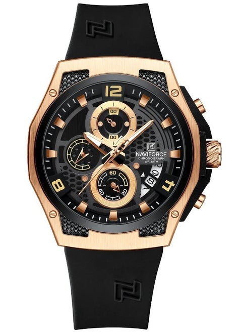 New Design Fumed Silica Quartz Chronograph Wrist Watch For Men NF8051T RG/B/B