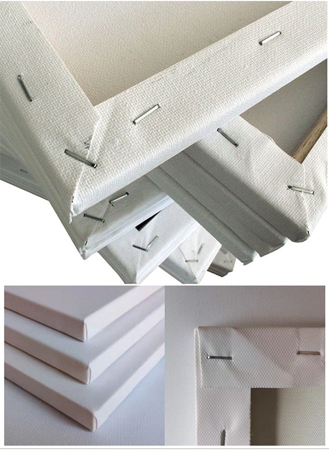 ZCM-HAPPY - 10 Piece Pre-stretched Blank Canvas Board 30x50 cm Cotton 280gsm White - Image 1