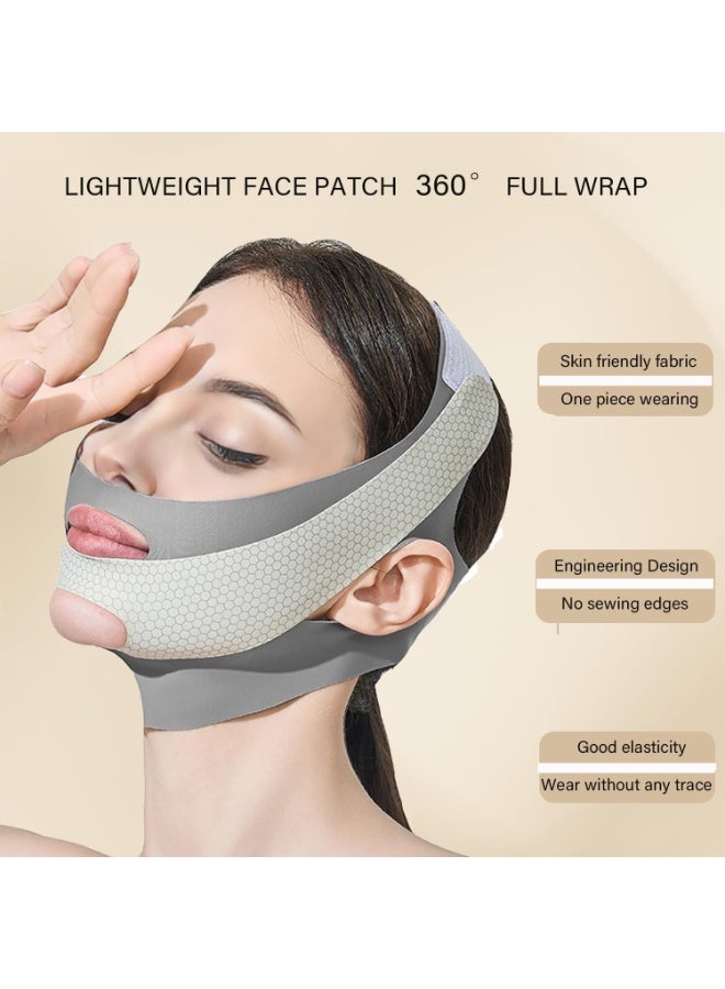 Bukela Chin Strap for Sleeping, V-Line Mask, V-Line Lifting Chinstrap, Jaw Exerciser, Reusable Face Strap, Jawline Shaper Adjustable Chin Strap, Jaw Strap, Jawline Shaper, V Line Face Lifting Mask (Grey) - Image 4