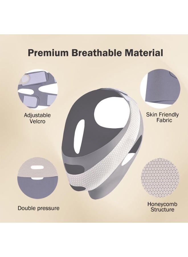 Bukela Chin Strap for Sleeping, V-Line Mask, V-Line Lifting Chinstrap, Jaw Exerciser, Reusable Face Strap, Jawline Shaper Adjustable Chin Strap, Jaw Strap, Jawline Shaper, V Line Face Lifting Mask (Grey) - Image 5