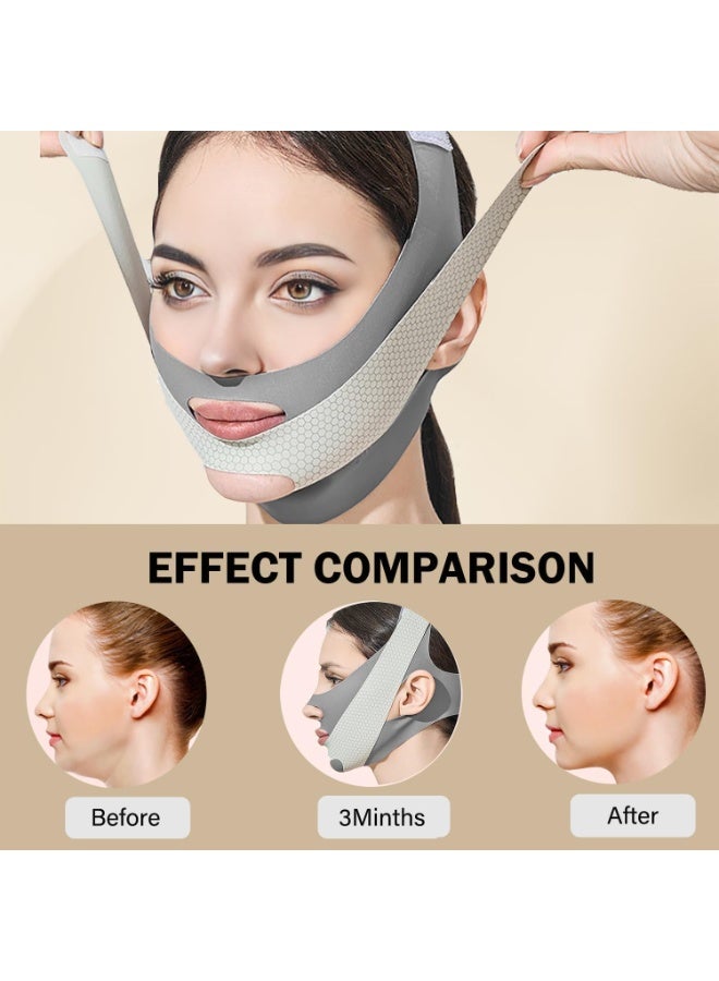Bukela Chin Strap for Sleeping, V-Line Mask, V-Line Lifting Chinstrap, Jaw Exerciser, Reusable Face Strap, Jawline Shaper Adjustable Chin Strap, Jaw Strap, Jawline Shaper, V Line Face Lifting Mask (Grey) - Image 3