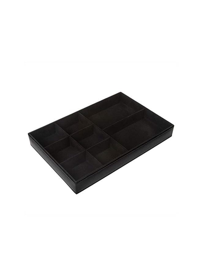 Richards Homewares - Homewares Stackable Jewelry Storage Organizer Tray, 8-Compartment without Ring Holder, Black - Image 1
