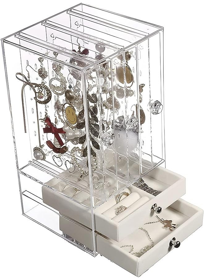 Richards Homewares - Homewares Stackable Jewelry Storage Organizer Tray, 8-Compartment without Ring Holder, Black - Image 1