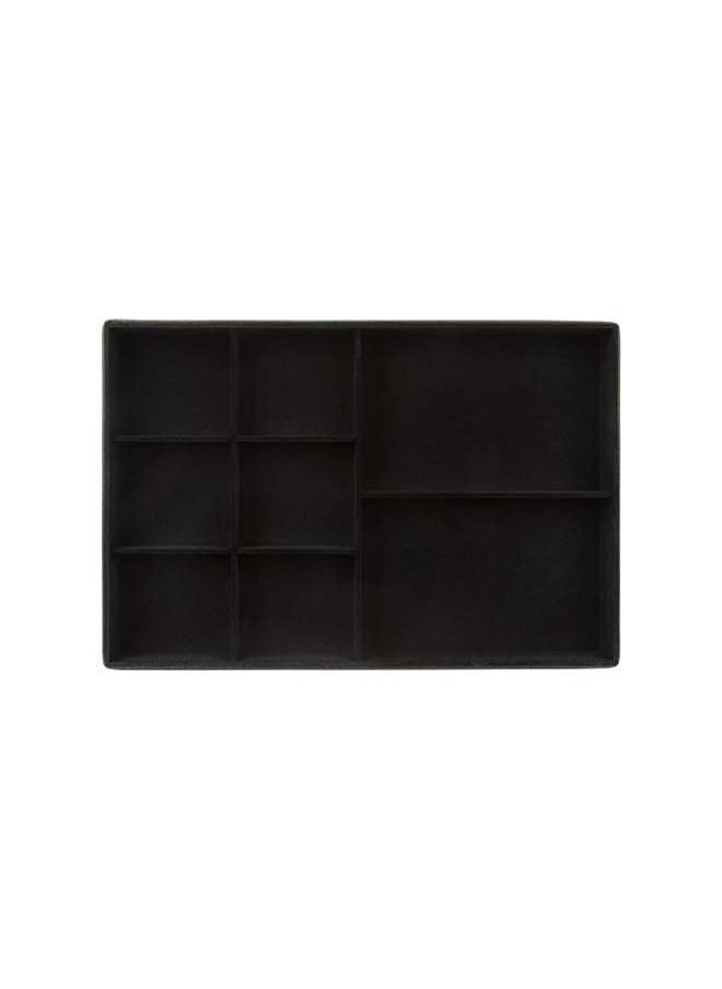 Richards Homewares - Homewares Stackable Jewelry Storage Organizer Tray, 8-Compartment without Ring Holder, Black - Image 1